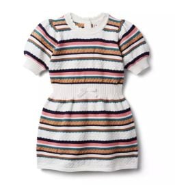 Jet Ivory Stripe Striped Puff Sleeve Sweater Dress by Janie and Jack at Janie and Jack