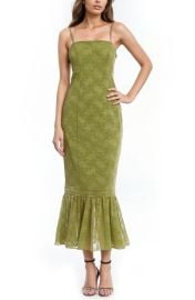 Jewel Badgley Mischka Floral Ruffle Hem Pencil Dress at Nordstrom