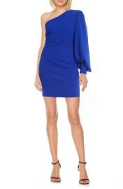 Jewel Badgley Mischka One-Shoulder Cocktail Minidress at Nordstrom