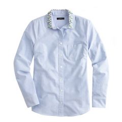 Jeweled Peter Pan Oxford Boy Shirt at J. Crew