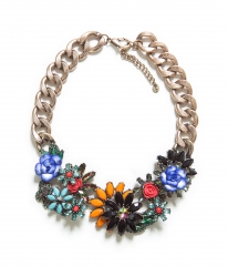 Jewelled Flowers Necklace at Zara