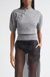 Jewelled Mandarin Collar Cashmere Sweater at Nordstrom