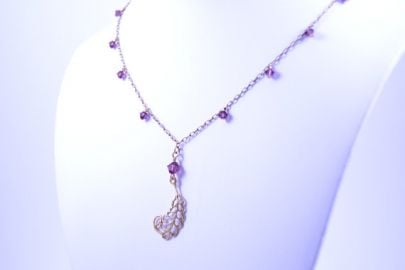 JewelryFX Amethyst Necklace with Filigree Accent at Etsy