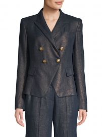 Jezebel Metallic Linen Double-Breasted Blazer at Saks Off 5th