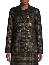 Jezebel Metallic Tweed Double-Breasted Blazer at Saks Off 5th