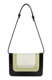 Jil Sander Echo Colorblock Leather Shoulder Bag in Jeans  at Nordstrom