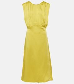 Jil Sander Gathered midi dress at Mytheresa