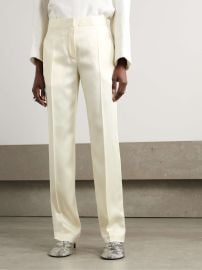 Jil Sander Pleated Satin Straight leg Pants at Net a Porter