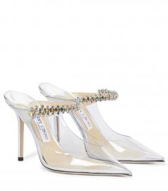 Jimmy Choo - Bing 100 embellished PVC mules at Mytheresa