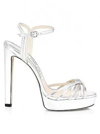 Jimmy Choo - Lilah Platform Metallic Leather Sandals at Saks Fifth Avenue