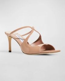 Jimmy Choo Anise Patent Leather Slide Sandals at Neiman Marcus