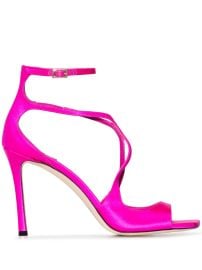 Jimmy Choo Azia 95mm Satin Sandals Pink at Farfetch