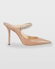 Jimmy Choo Bing Patent Crystal-Strap High-Heel Pumps at Neiman Marcus