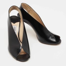 Jimmy Choo Black Leather Shar Slingback Pumps Size 38 Jimmy Choo The Luxury Closet at The Luxury Closet