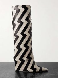 Jimmy Choo Blake 85 two tone leather wedge knee boots at Net a Porter