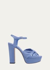 Jimmy Choo Heloise Embossed Ankle-Strap Platform Sandals - at Bergdorf Goodman