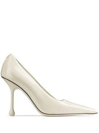 Jimmy Choo Ixia 95mm Patent Leather Pumps White at Farfetch
