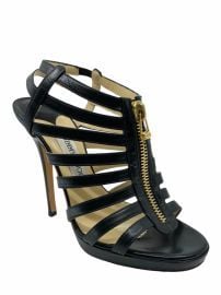 Jimmy Choo Leather Caged Heeled Sandals Size 8 - at Consigned Designs