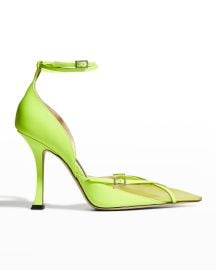 Jimmy Choo Mugler x Mugler Leather Ankle-Strap Pumps at Neiman Marcus