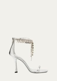 Jimmy Choo Verity Metallic Leather Crystal-Cuff Sandals - at Bergdorf Goodman