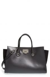 Jimmy Choo and39Rileyand39 Leather andamp Suede Tote in Black at Nordstrom