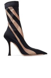 Jimmy Choo x Mugler Spiral Sock Ankle Boot in Black Nude FWRD at FWRD