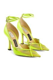 Jimmy Choo x Mugler Strap Pump in Neon Yellow Neon Yellow FWRD at FWRD