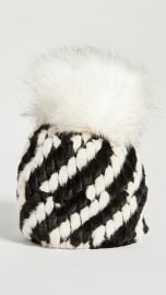 Jocelyn Diagonal Faux Fur Pineapple Hat With Faux Fur Pom at Shopbop