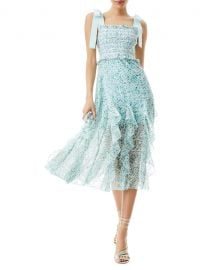 Jocelyn Floral Print Bow-Strap Smocked Midi Dress at Saks Fifth Avenue