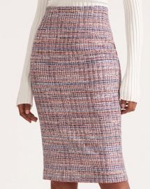 Joda Multicolored Tweed Skirt at Veronica Beard