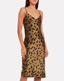 Jodie Leopard Silk Slip Dress at Intermix