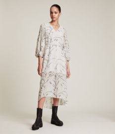 Joelle Tie Waist Georgette Dress by All Saints at All Saints