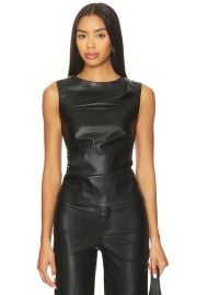 Joes Jeans Meg Vegan Leather Top In Black at Revolve