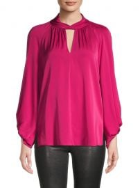 Joey Keyhole Silk-Chiffon Blouse at Saks Fifth Avenue