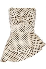 Johanna Ortiz   Truman strapless polka-dot silk-charmeuse top at Net A Porter