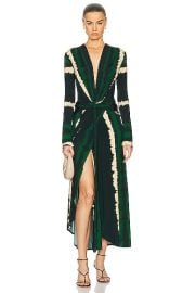 Johanna Ortiz Mito De Selva Ankle Dress in Dyes Green Ecru FWRD at FWRD