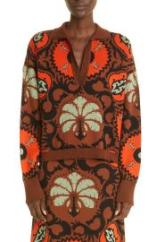 Johanna Ortiz Whimsical Tropical Jacquard Pima Cotton Sweater at Nordstrom