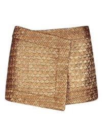 Johanna Ortiz scale-pattern Wrap Mini Skirt Gold at Farfetch