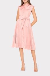 Johanna Pleat Twill Midi Shirtdress at Nordstrom