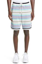 John Elliott Nogales Stripe Knit Game Shorts at Nordstrom