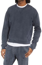 John Elliott Sundrenched Thermal Lined Distressed Crewneck Sweatshirt at Nordstrom