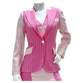 John Galliano era Christian Dior Pink Pinstripe Blazer at 1stDibs at 1st Dibs