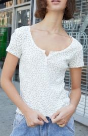 John Galt Floral Zelly Pointelle Short Sleeve Top PacSun at PacSun