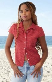 John Galt Red Rue Plaid Collared Top | Pacsun at PacSun