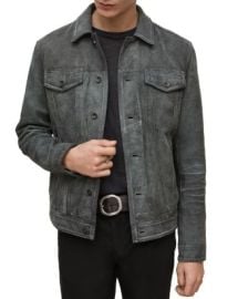 John Varvatos Andrew Slim Fit Leather Trucker Jacket Bloomingdales at Bloomingdales