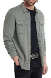 John Varvatos Arvon Cotton Slub Knit Snap Front Western Shirt at Nordstrom