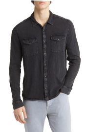 John Varvatos Arvon Cotton Snap-Up Western Shirt at Nordstrom