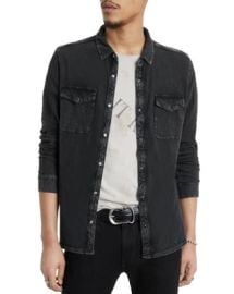 John Varvatos Arvon Cotton Textured Knit Button Down Western Shirt Bloomingdales at Bloomingdales