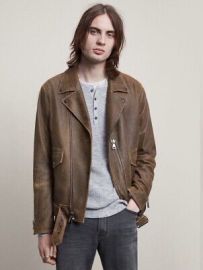 John Varvatos Belted Biker Leather Jacket Size EU 48 USA 38 Medium eBay at eBay