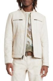 John Varvatos Brando Band Collar Leather Jacket at Nordstrom